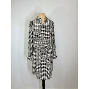 JMclaughlin 100% Silk black and white dress -S